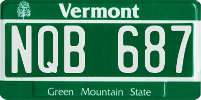 VT license plate NQB687