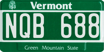 VT license plate NQB688