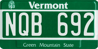 VT license plate NQB692