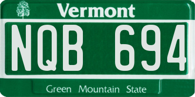 VT license plate NQB694