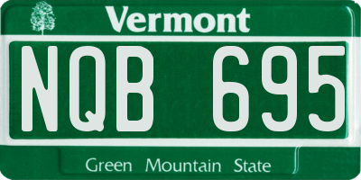 VT license plate NQB695