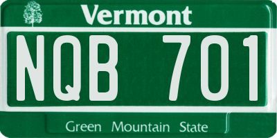 VT license plate NQB701