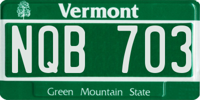 VT license plate NQB703