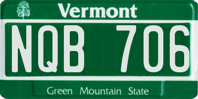 VT license plate NQB706