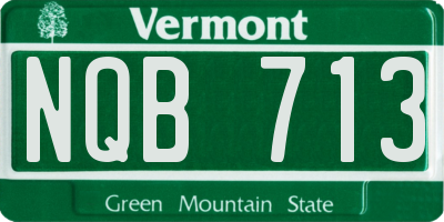 VT license plate NQB713
