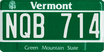 VT license plate NQB714