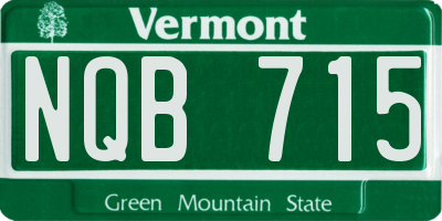 VT license plate NQB715