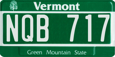 VT license plate NQB717