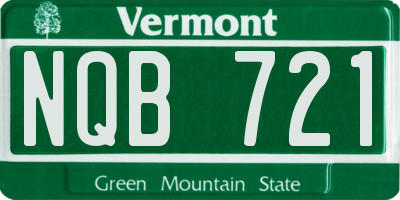 VT license plate NQB721