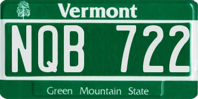 VT license plate NQB722