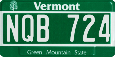 VT license plate NQB724