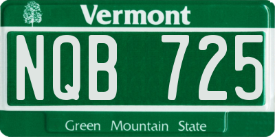 VT license plate NQB725