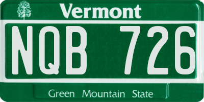 VT license plate NQB726