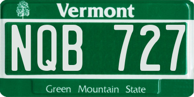 VT license plate NQB727