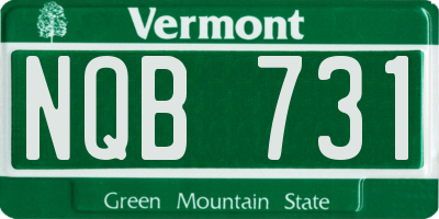 VT license plate NQB731