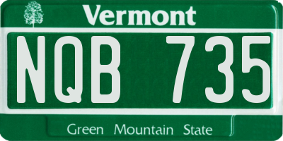 VT license plate NQB735