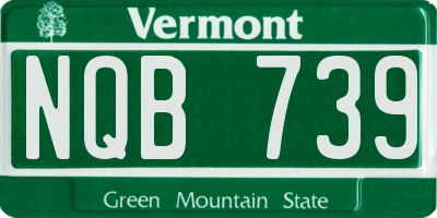 VT license plate NQB739