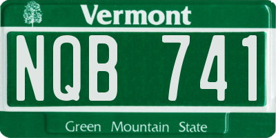 VT license plate NQB741
