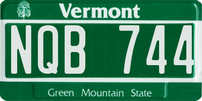 VT license plate NQB744