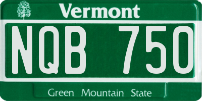 VT license plate NQB750