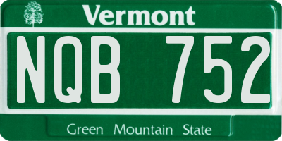 VT license plate NQB752
