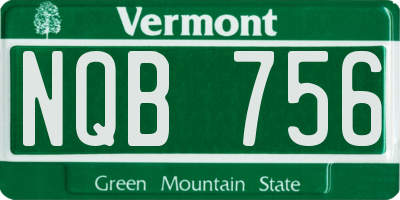 VT license plate NQB756
