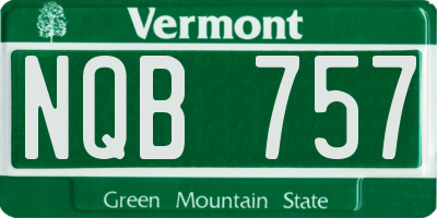 VT license plate NQB757
