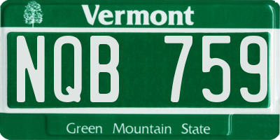 VT license plate NQB759