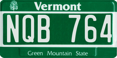 VT license plate NQB764