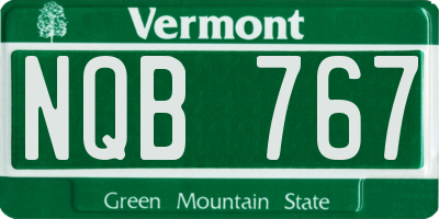 VT license plate NQB767