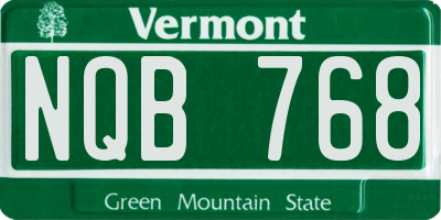VT license plate NQB768