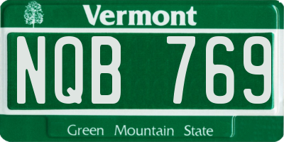 VT license plate NQB769