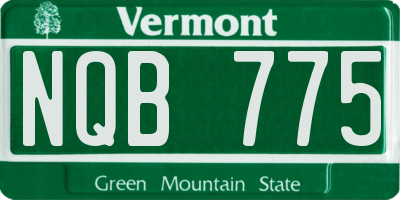 VT license plate NQB775
