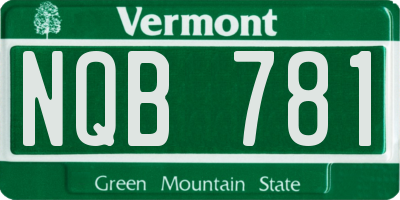VT license plate NQB781