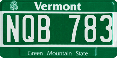 VT license plate NQB783
