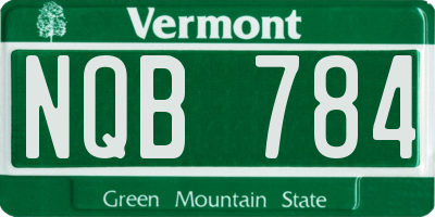 VT license plate NQB784