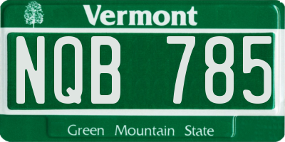 VT license plate NQB785