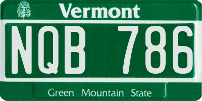 VT license plate NQB786