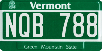 VT license plate NQB788