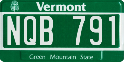VT license plate NQB791