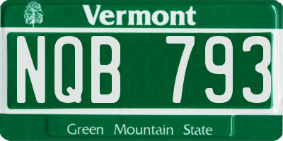 VT license plate NQB793