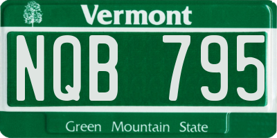VT license plate NQB795