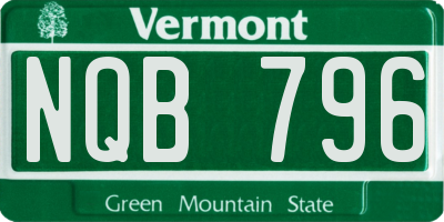VT license plate NQB796