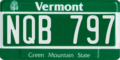 VT license plate NQB797