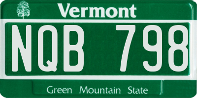 VT license plate NQB798