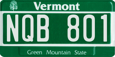 VT license plate NQB801