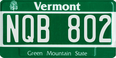 VT license plate NQB802