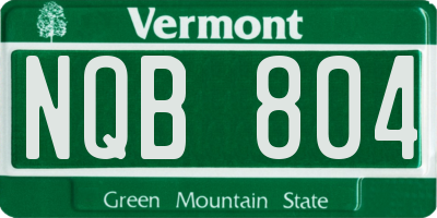 VT license plate NQB804