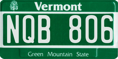 VT license plate NQB806