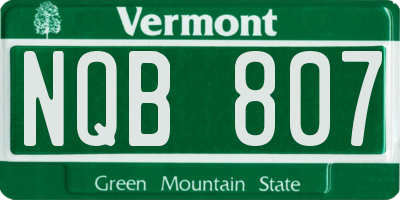 VT license plate NQB807